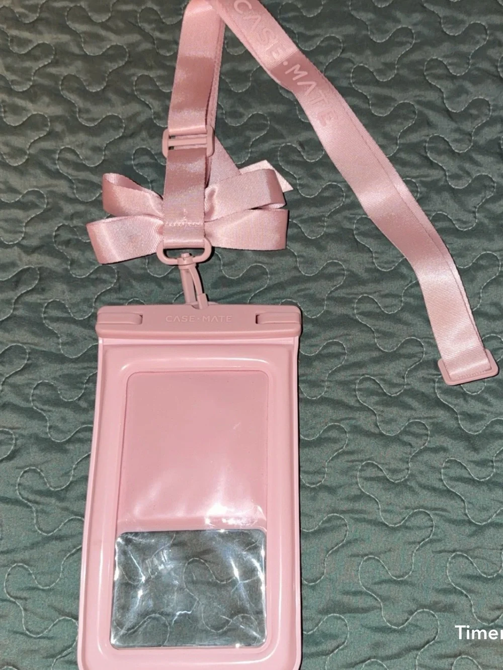 case-mate Pink Waterproof Phone Pouch with Bow Lanyard